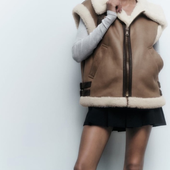 NWT Zara faux suede buckle vest. - Picture 3 of 9